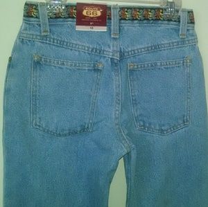 Vintage ribbon embroidered accent jeans